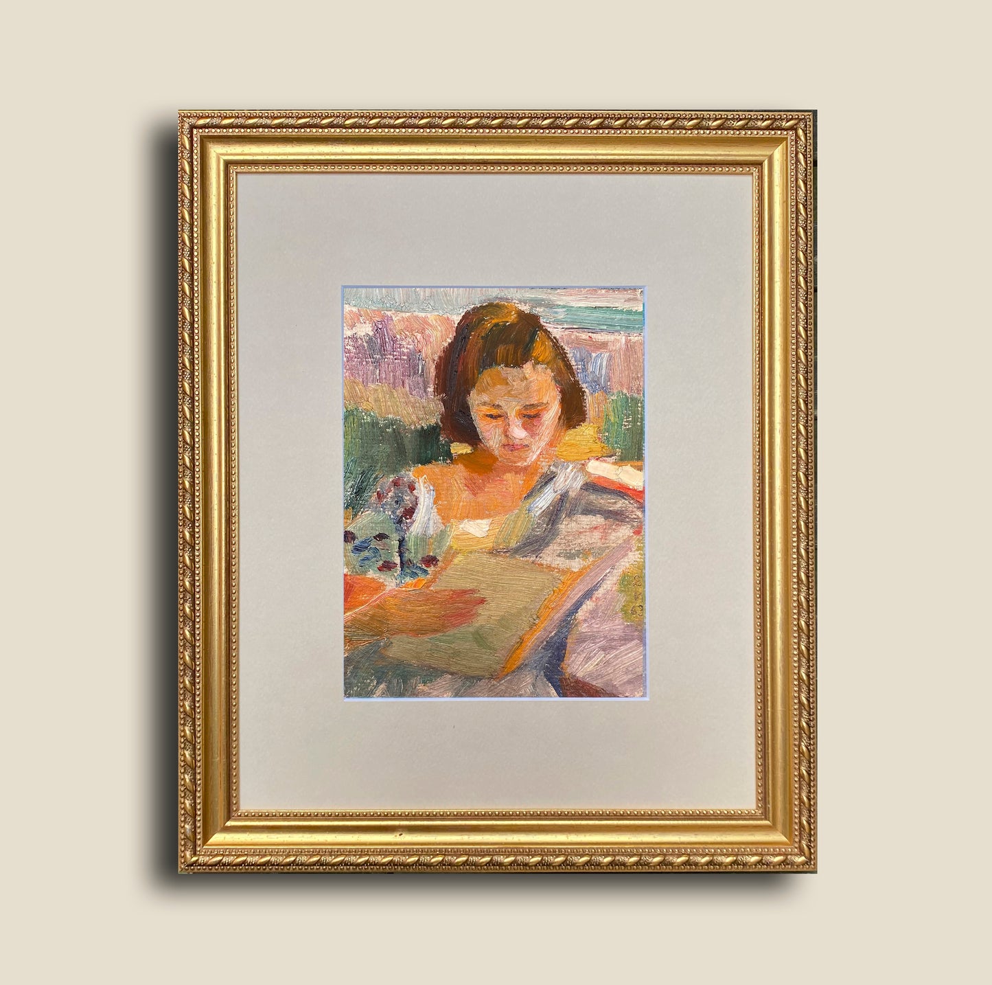 Portrait of a young girl reading. 1963.