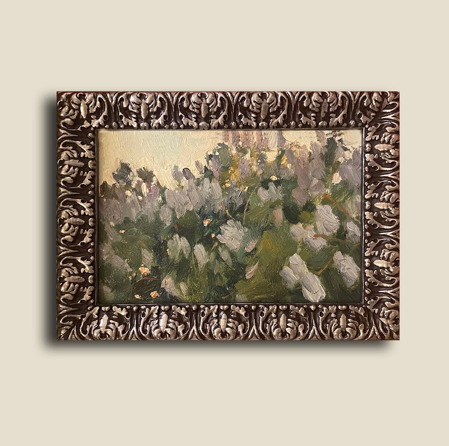 Landscape with lilac blossom. 1960.