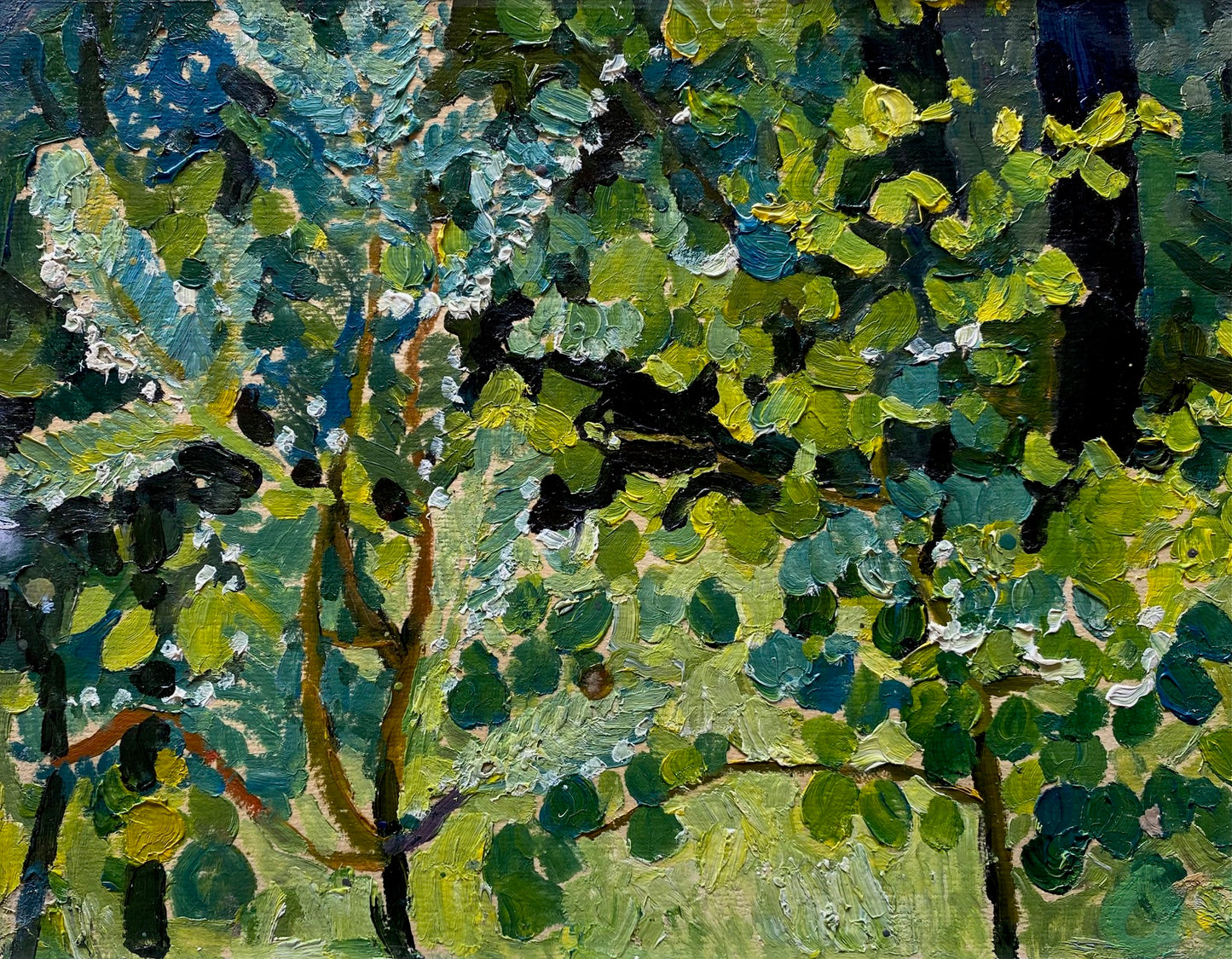Grüne Waldlandschaft. Ungefähr 1980er Jahre.