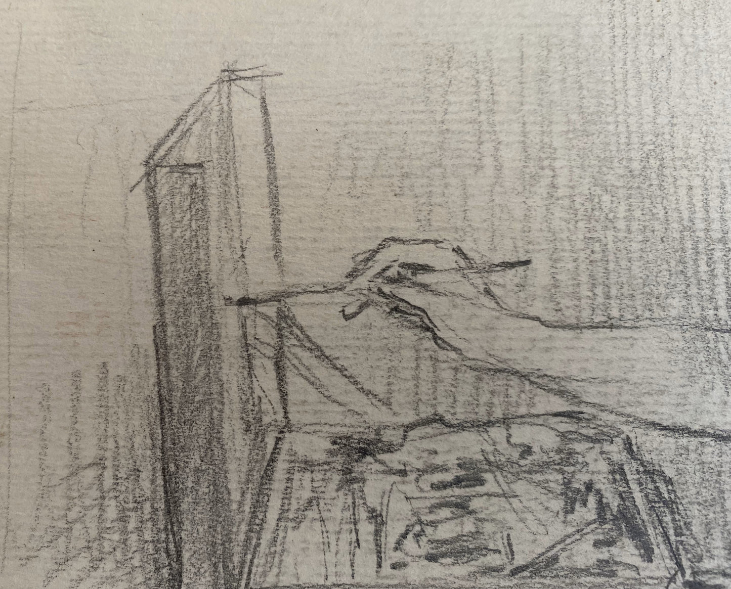 Porträt einer Malerin bei der Arbeit. 1953.