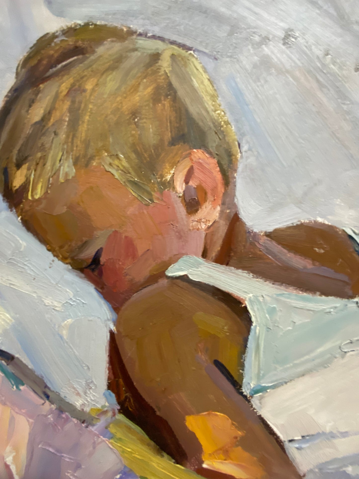 Portrait of a sleeping boy. Circa 1960s.