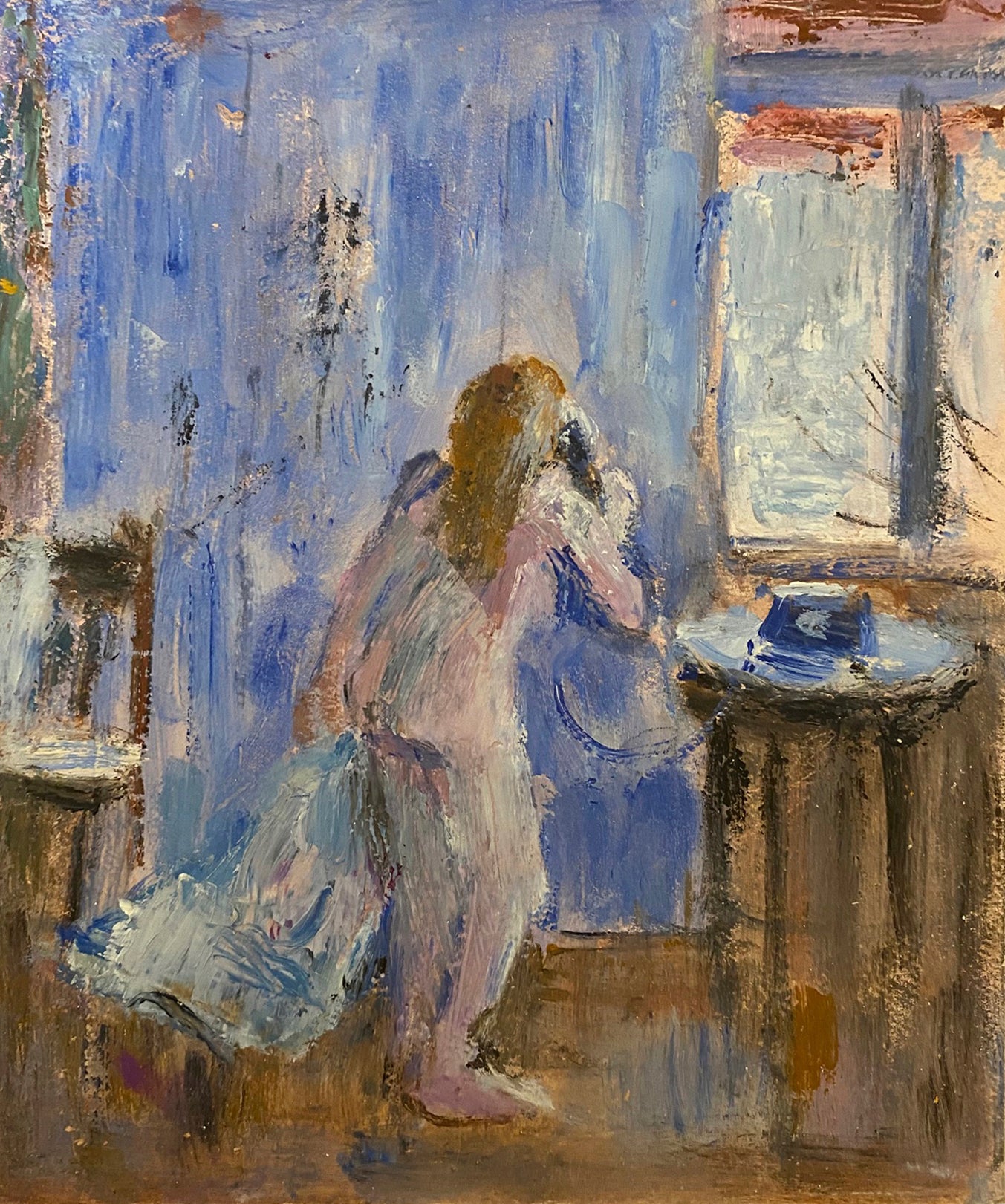 Nackte Frau beim Telefonieren. 1970s.