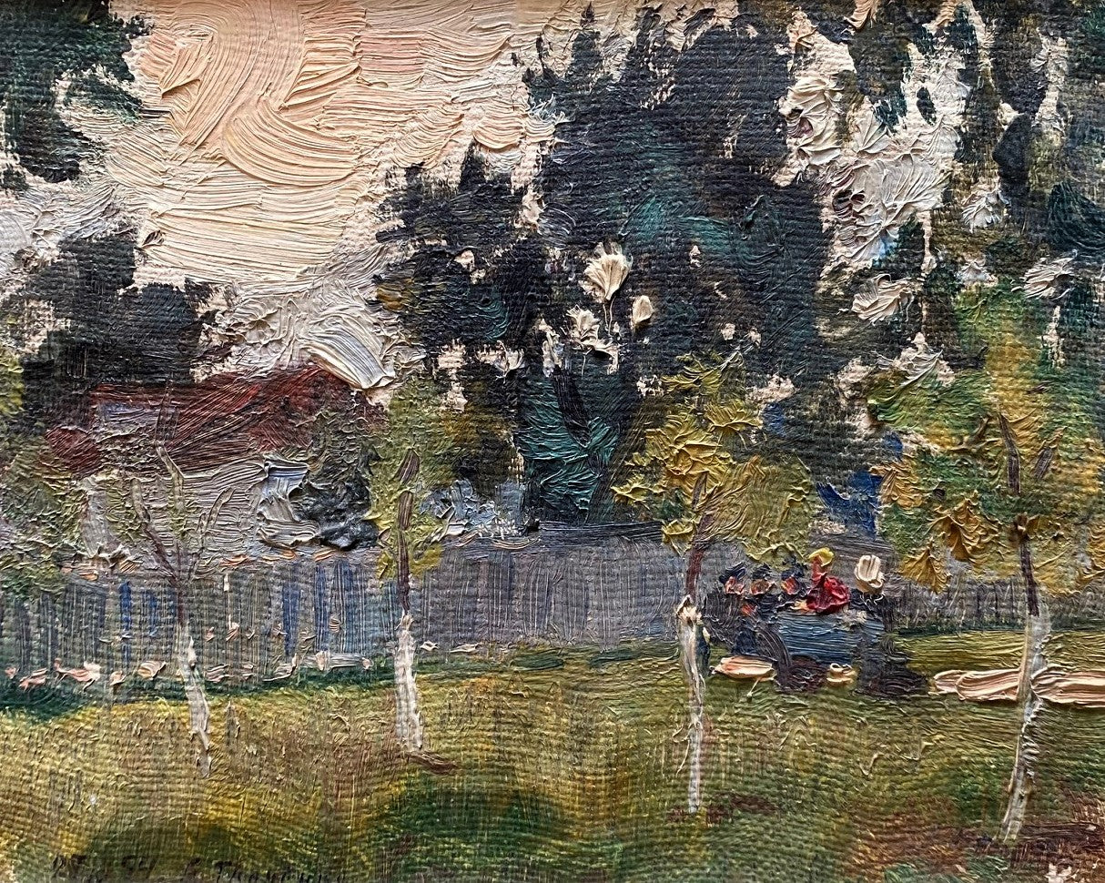 Ländliche Landschaft auf dem Dorf. 1954.
