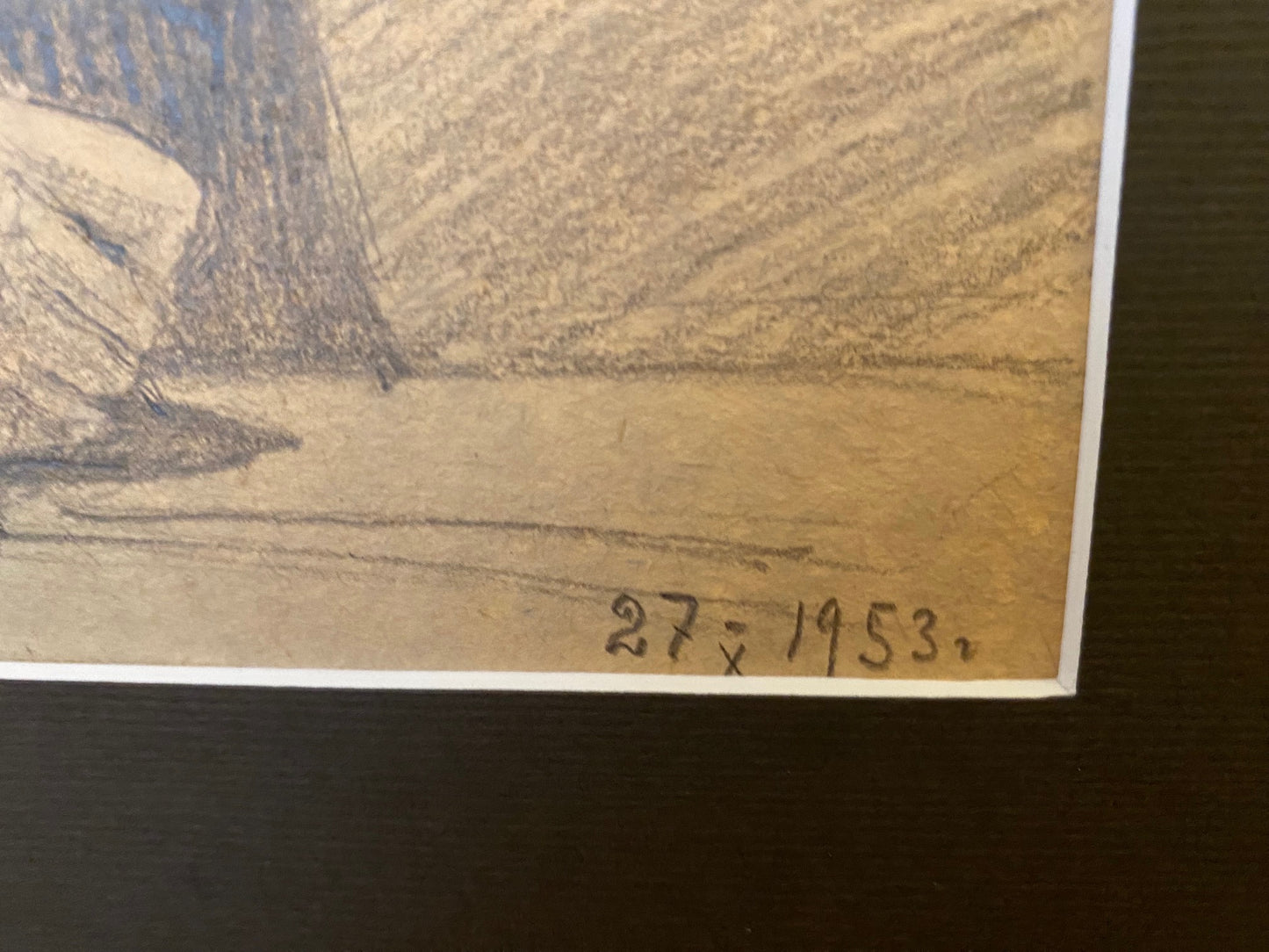 Porträt eines Mädchens, das zeichnet. 1953.