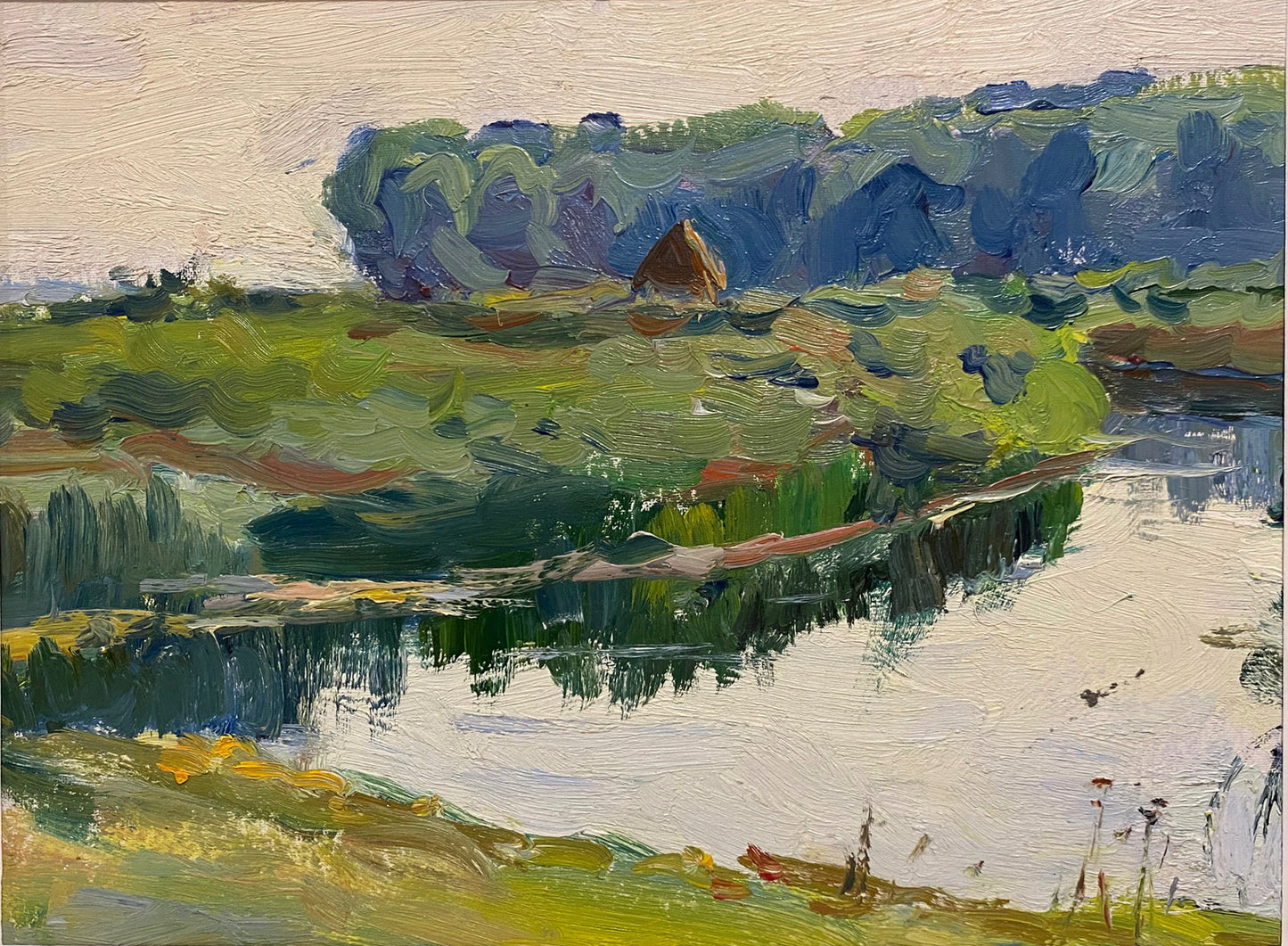 Ländliche Flusslandschaft. Ungefähr 1970er Jahre.
