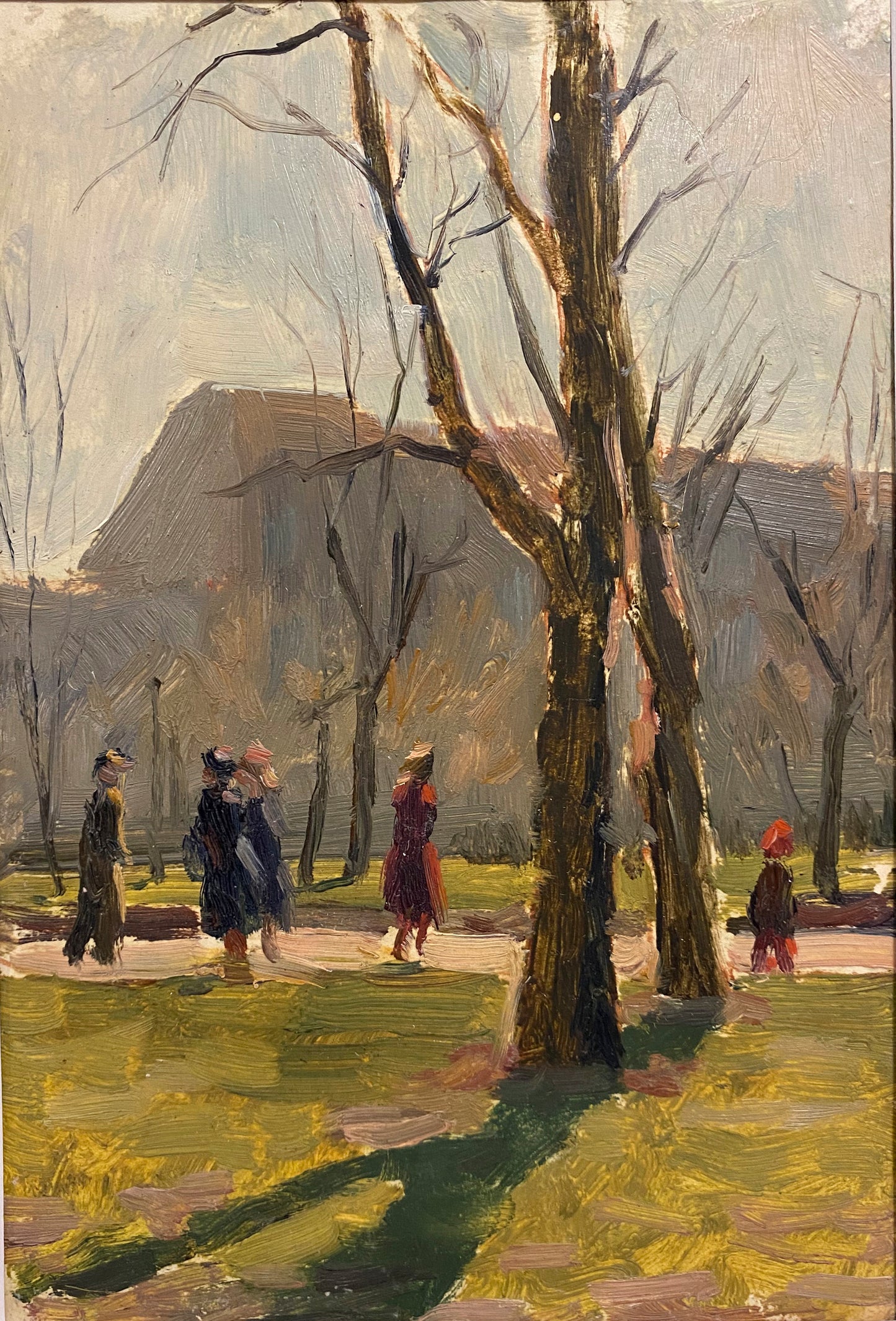 Frühlingslandschaft in der Stadt. 1953.