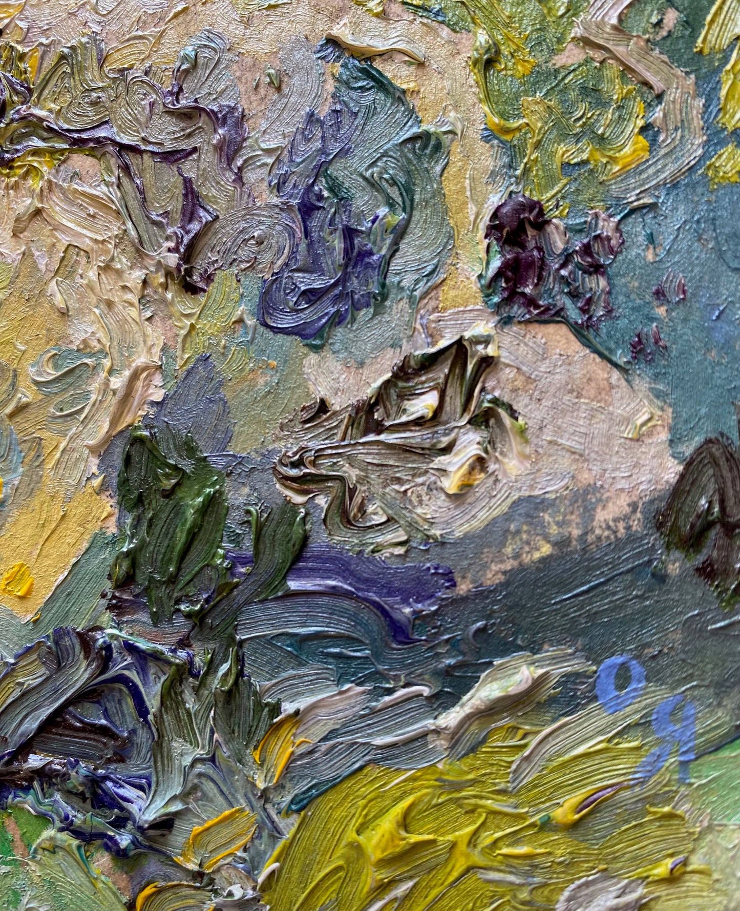 Landscape lush flowering thickets. 1980s.