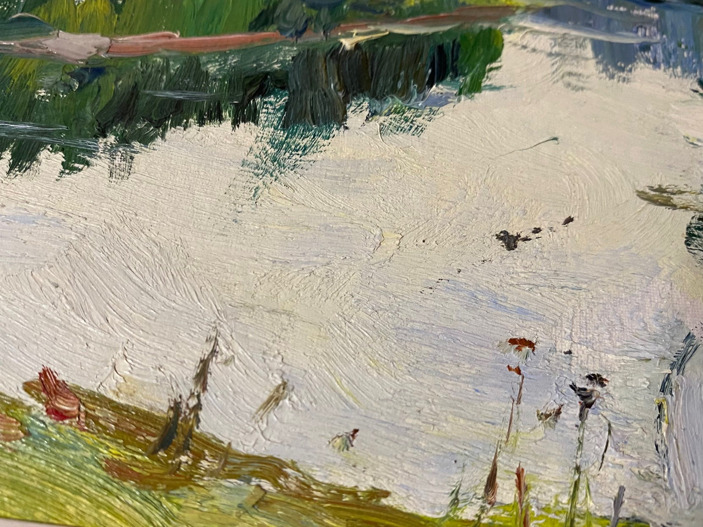 Ländliche Flusslandschaft. Ungefähr 1970er Jahre.