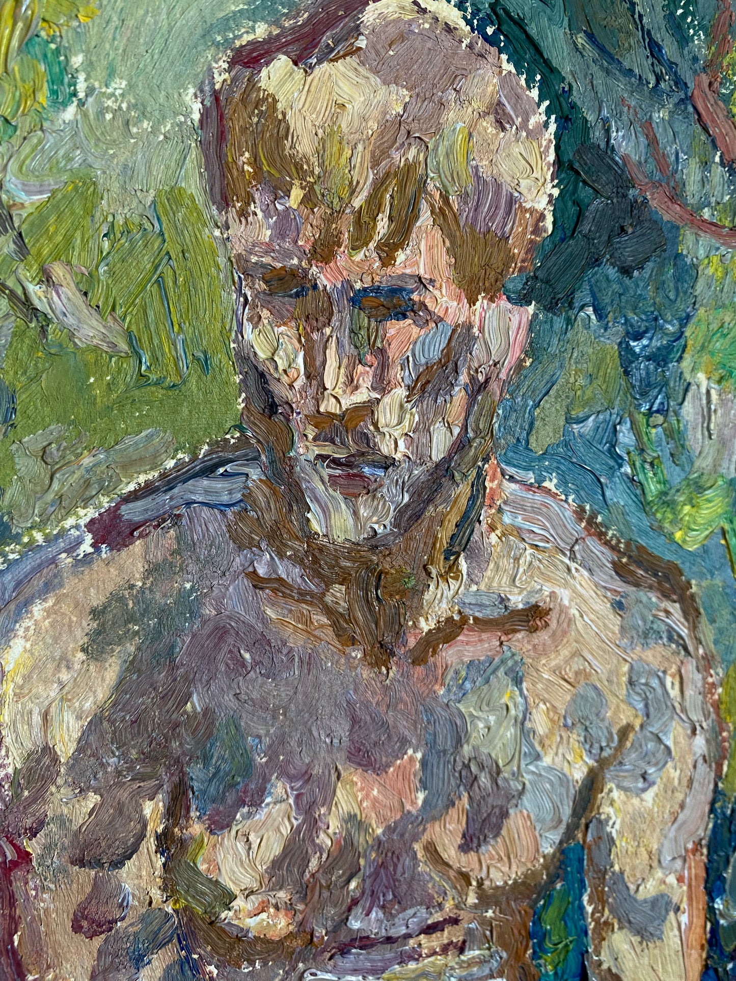 Porträt eines Mannes im Garten. Ungefähr 1980er Jahre