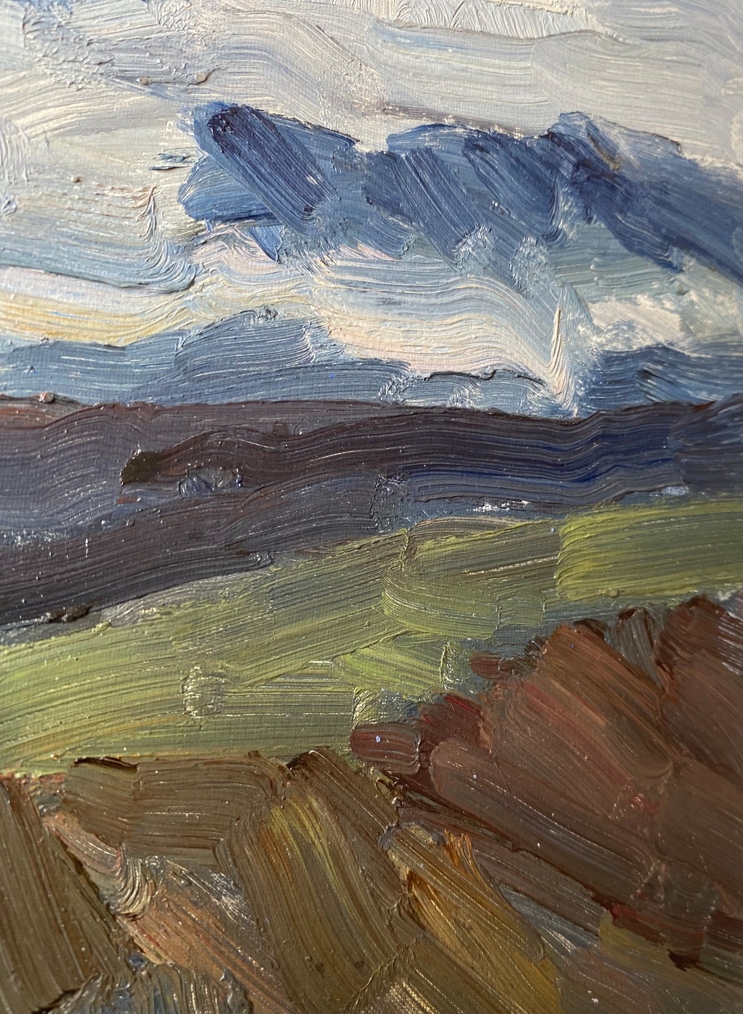 Verschneite Berggipfel. 1970er.