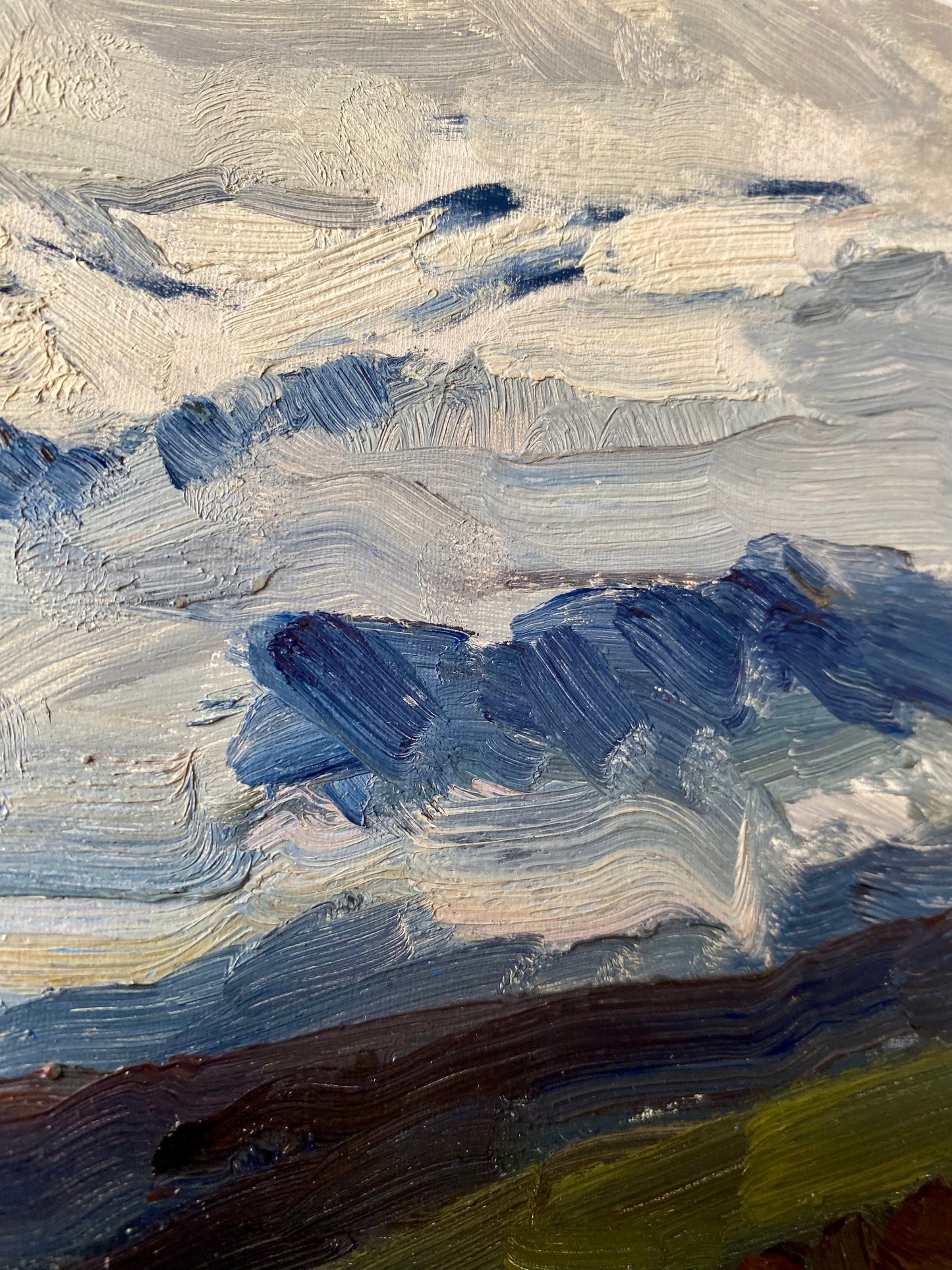 Verschneite Berggipfel. 1970er.