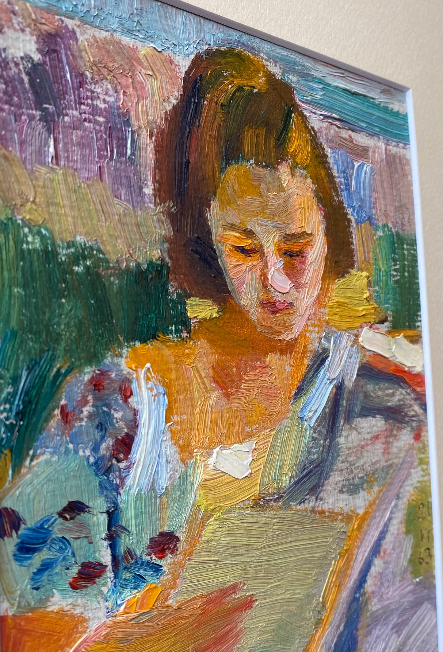 Portrait of a young girl reading. 1963.