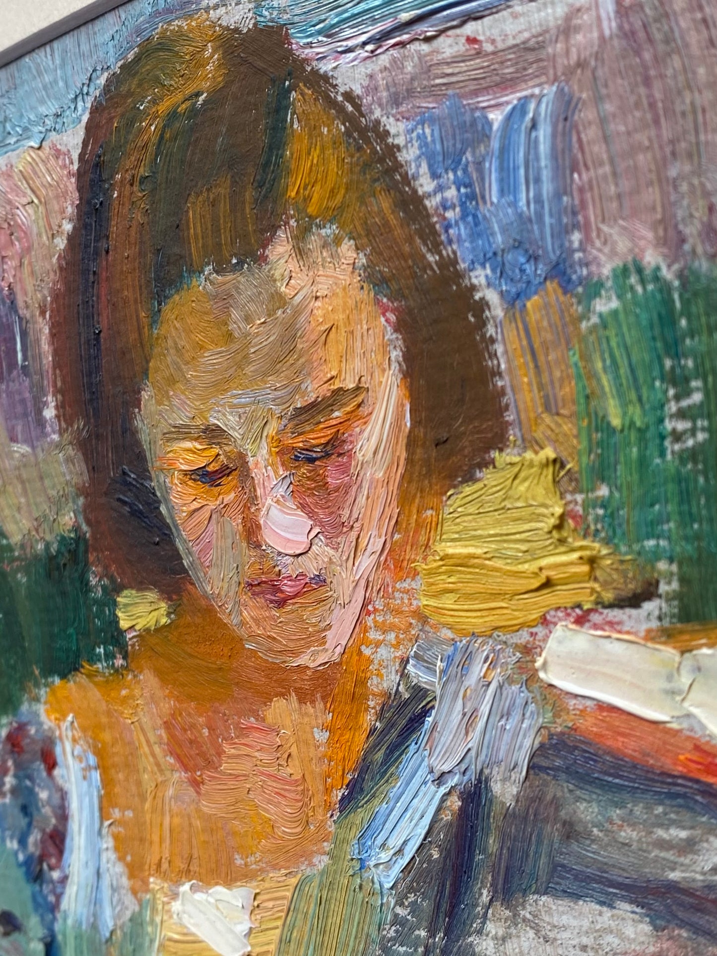 Portrait of a young girl reading. 1963.