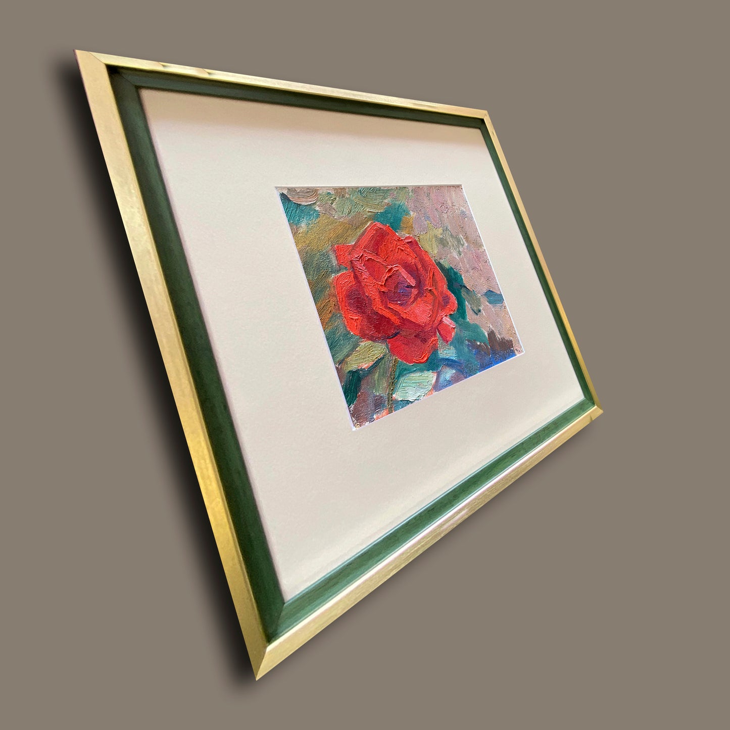 Landscape red rose in the garden. 1961.