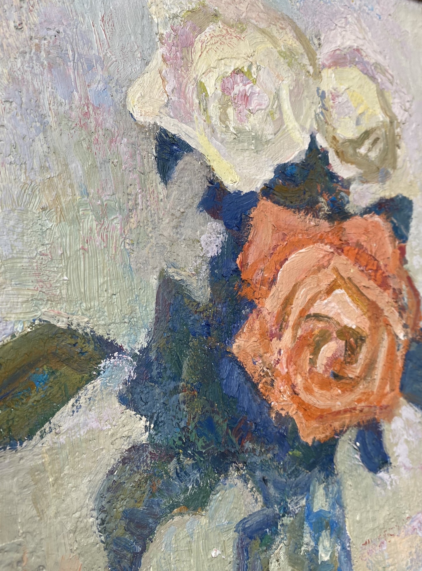 Roses in a vase. Circa 1980s