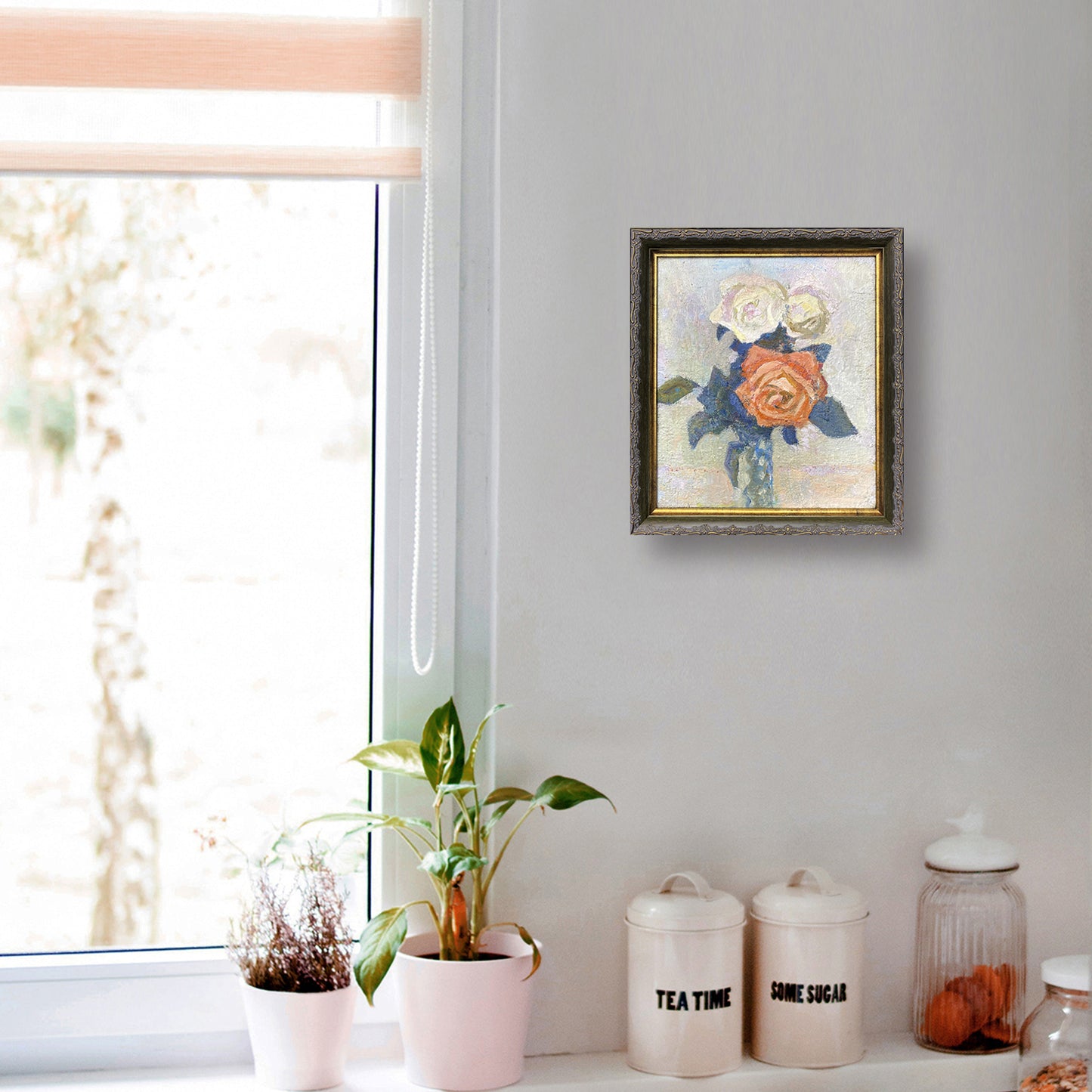 Roses in a vase. Circa 1980s