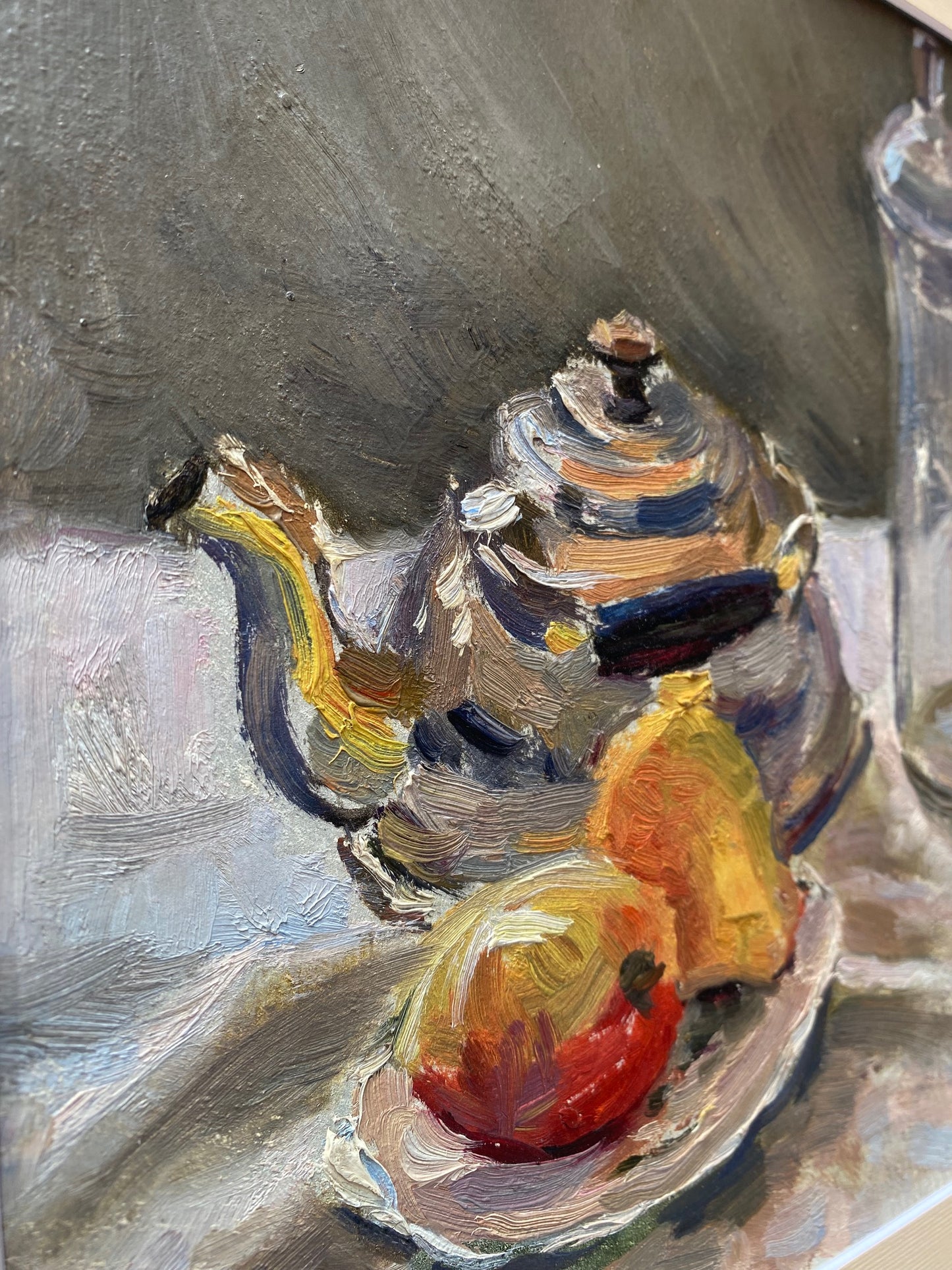 Stilleben Teekanne und Früchte. 1953.