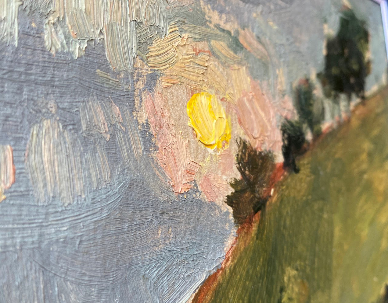Sonnenuntergang über dem Hügel. 1958.