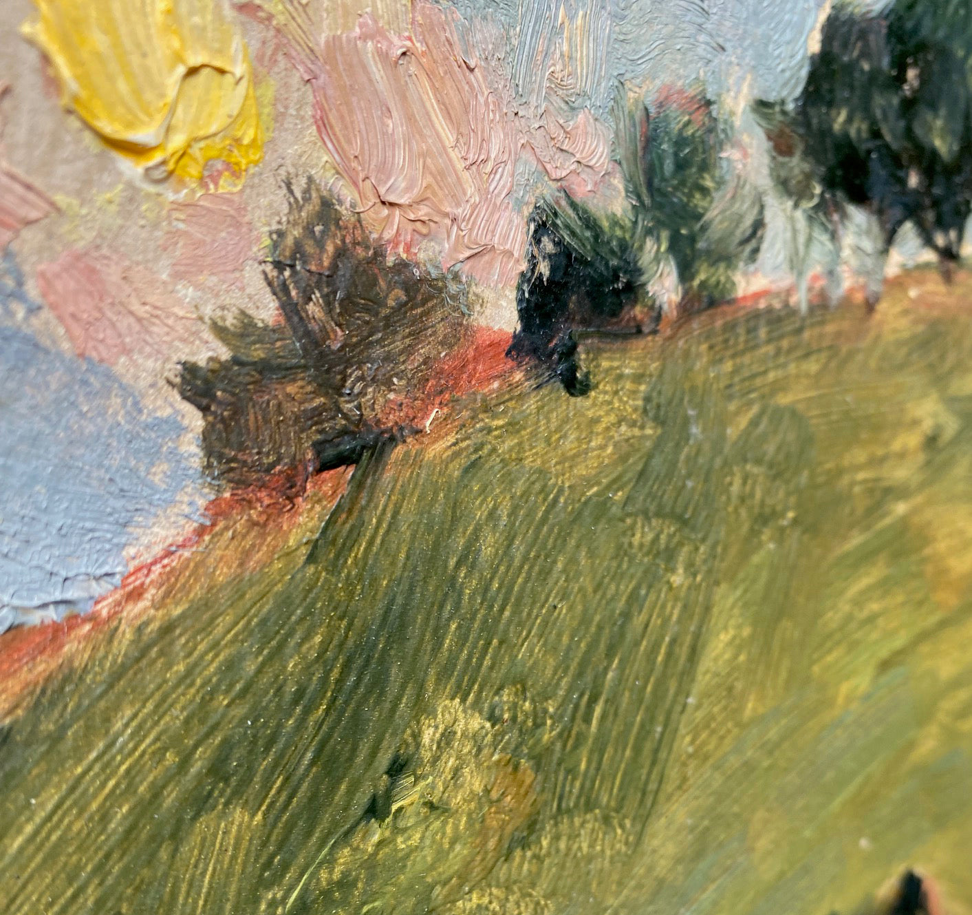 Sonnenuntergang über dem Hügel. 1958.