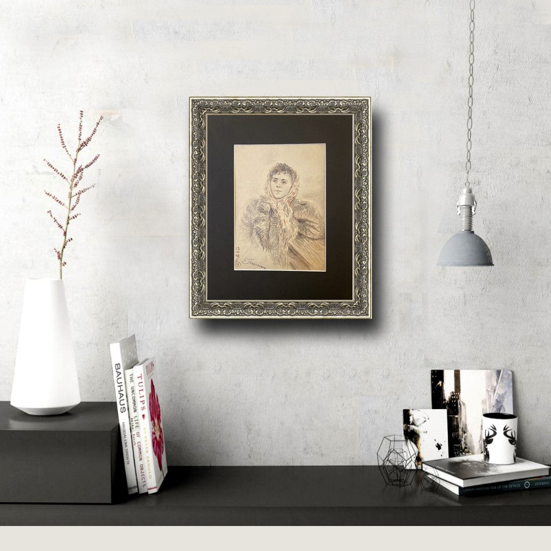 Frau im Pelzmantel. 1948.