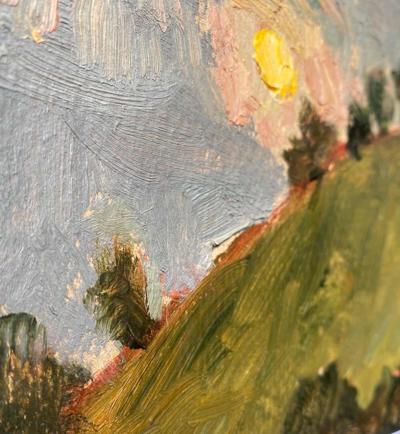 Sonnenuntergang über dem Hügel. 1958.