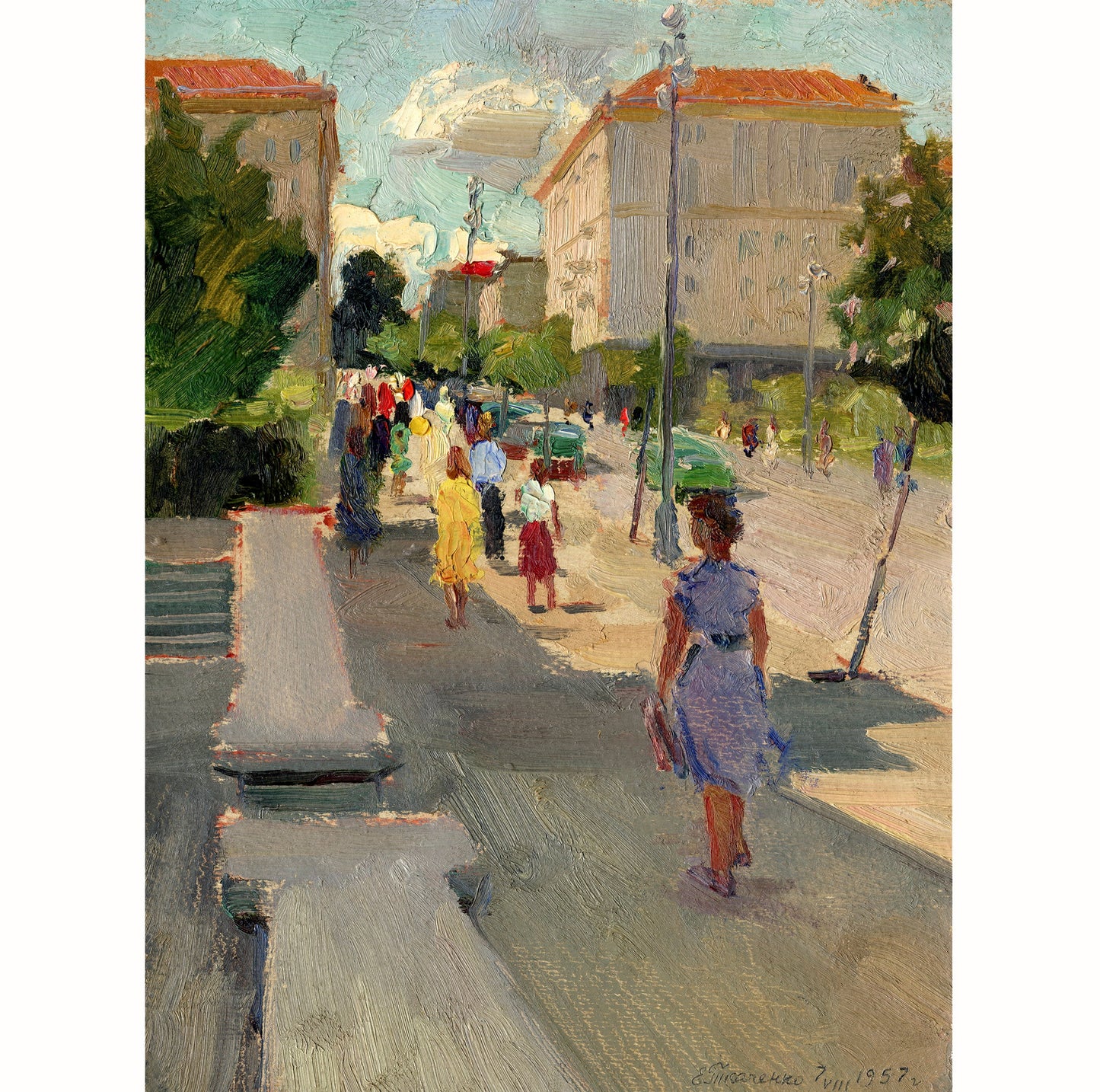 Vintage Stadtbild Hauptstraße von Kiew. 1957.