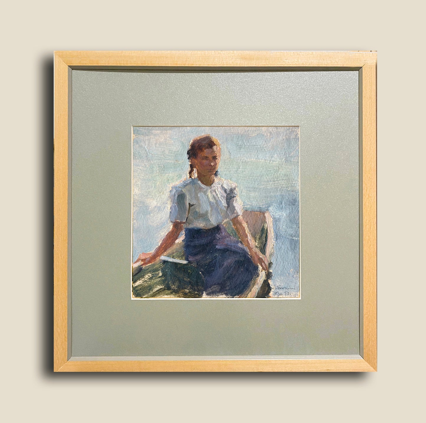 Portrait of a girl on a boat. 1953.