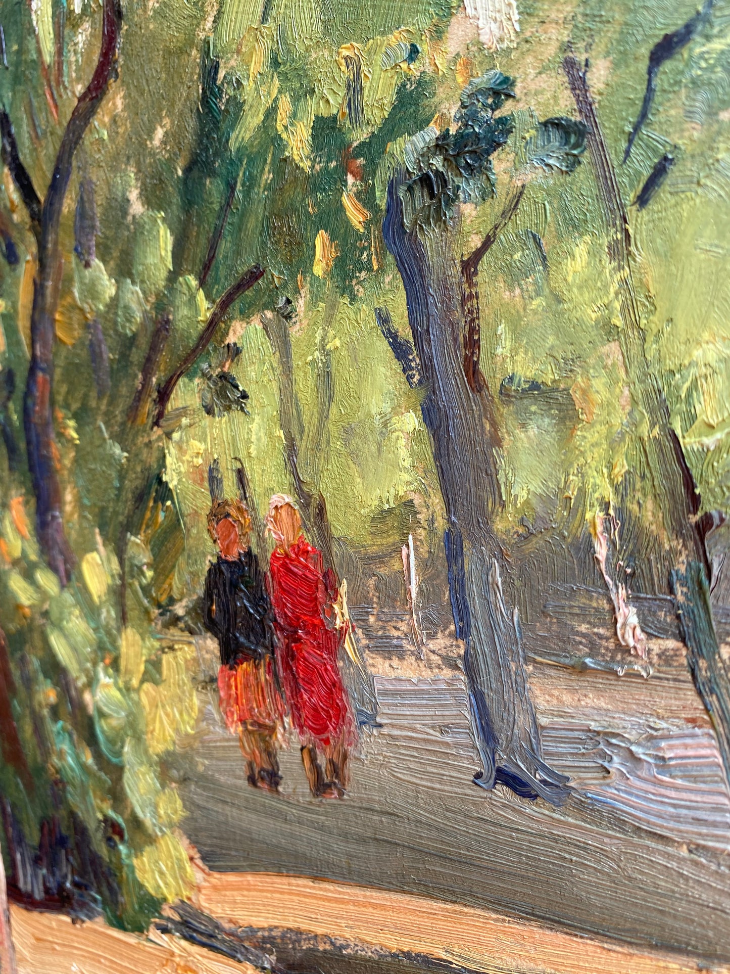 Stadtansicht mit Flieder. 1955.