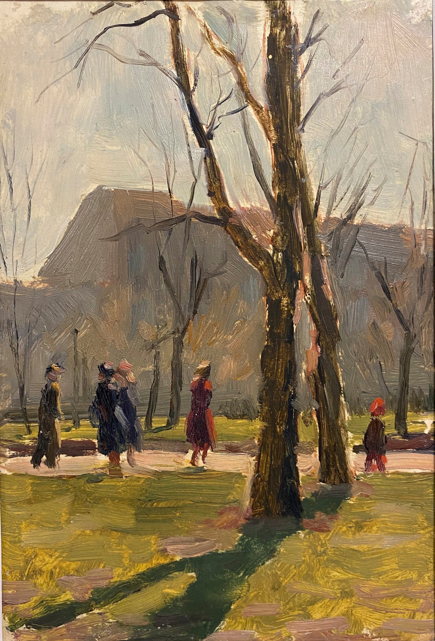 Spring landscape in the city. 1953.