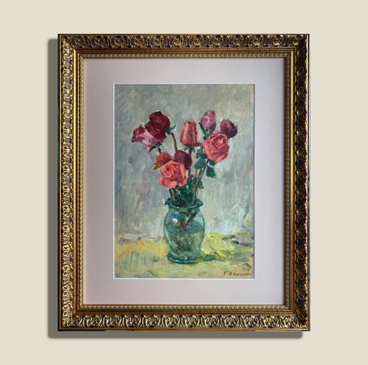 Rosen in einer Vase. 1990er Jahre.