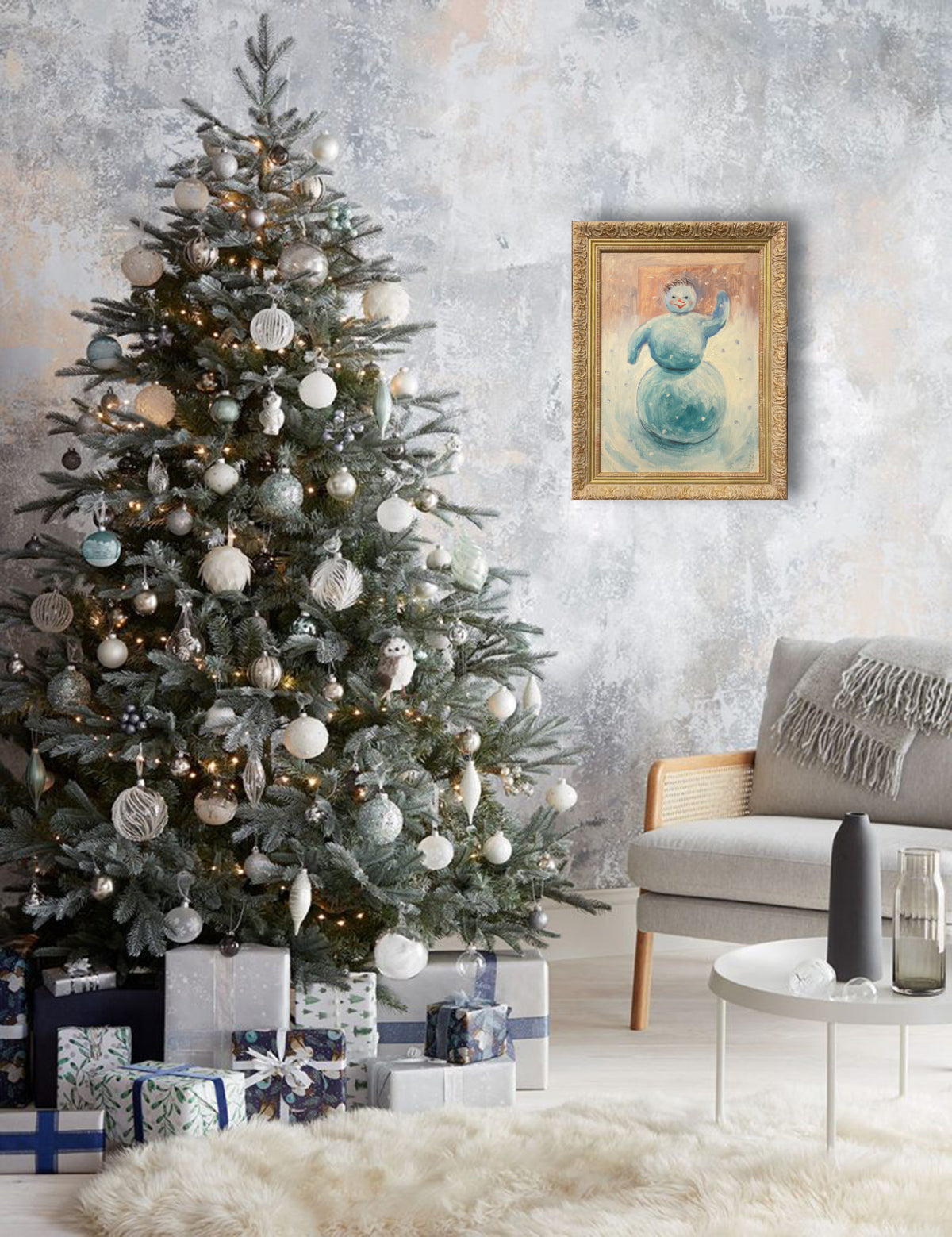 Fröhlicher Schneemann. 1987.