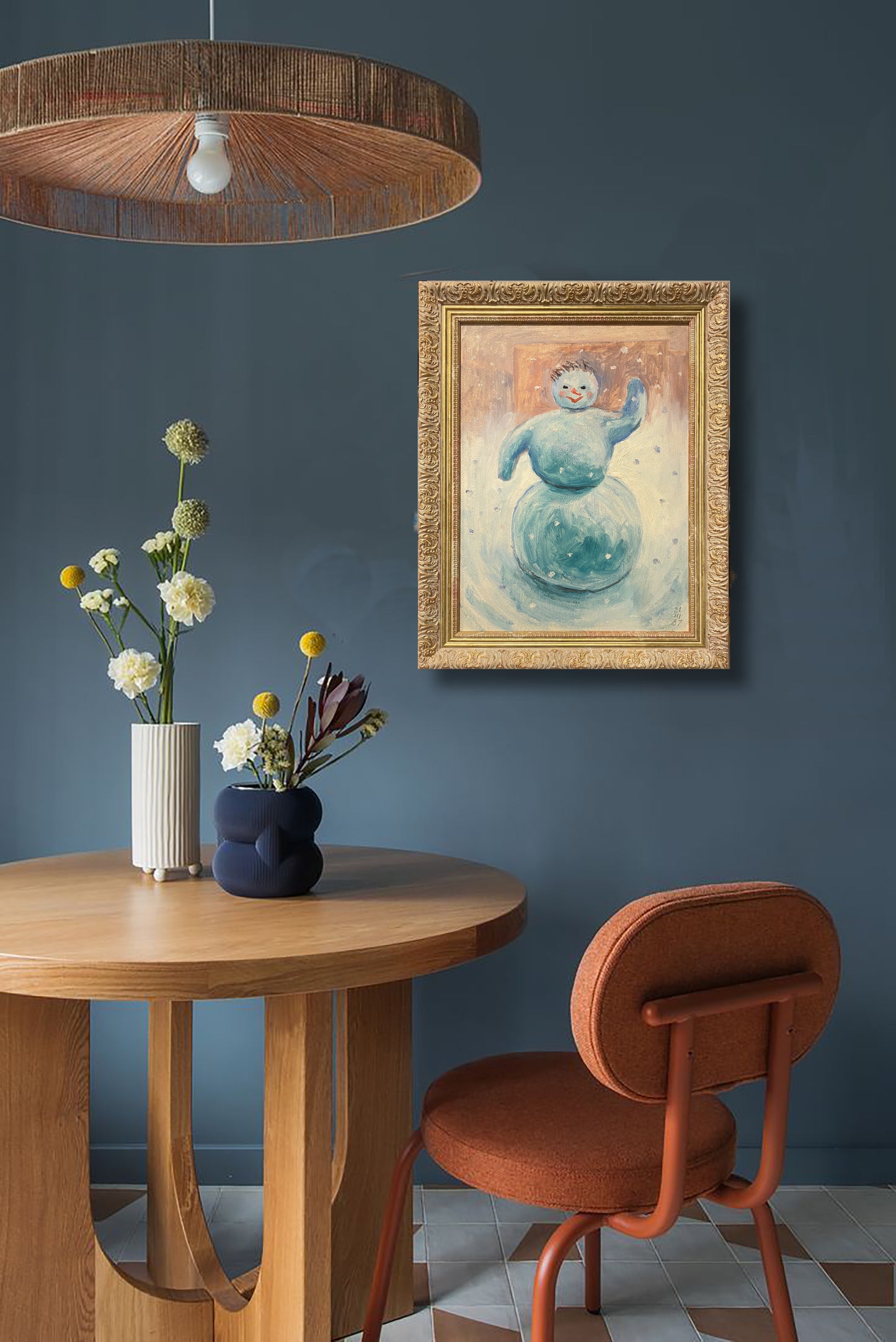 Fröhlicher Schneemann. 1987.