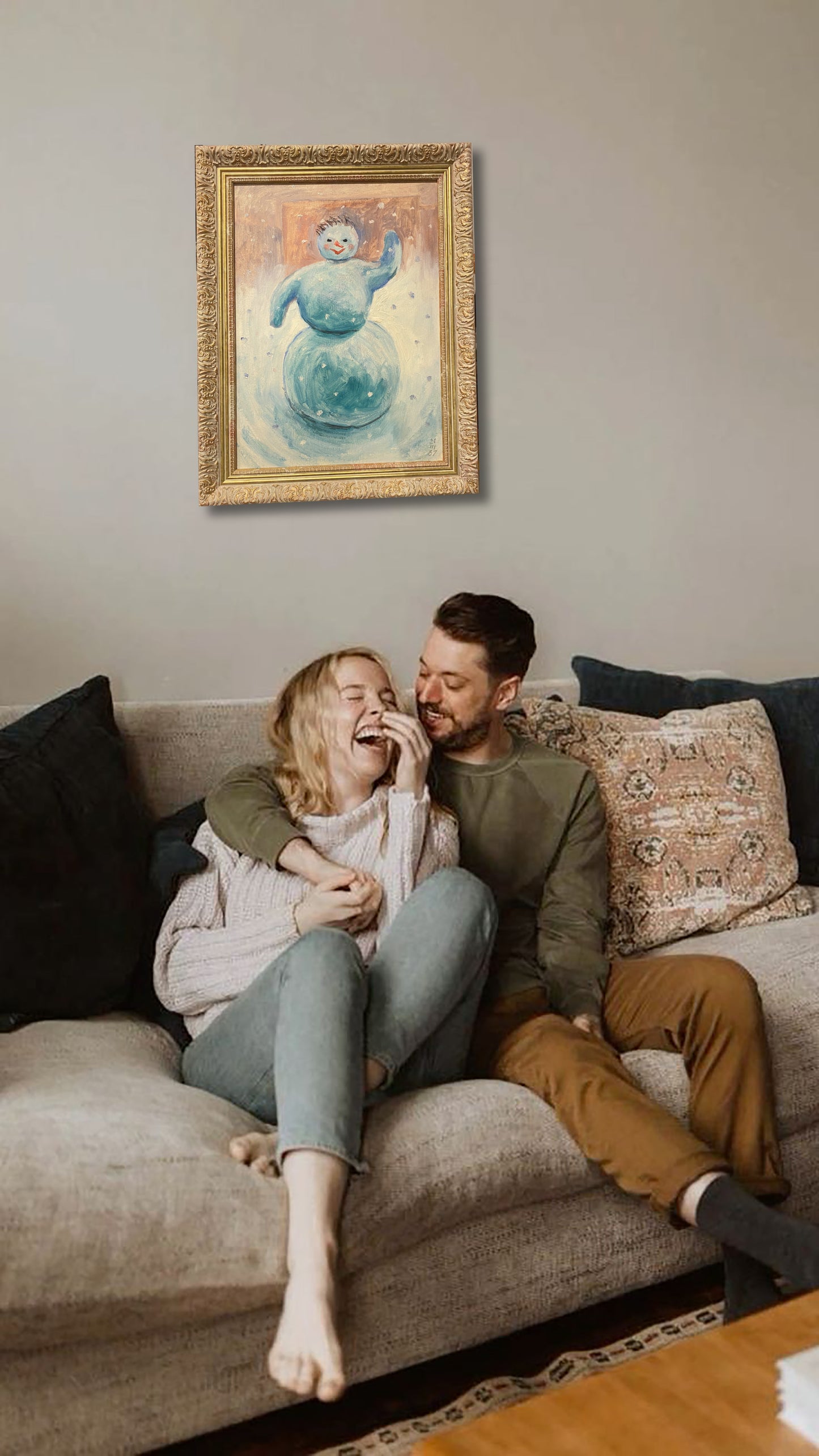 Fröhlicher Schneemann. 1987.